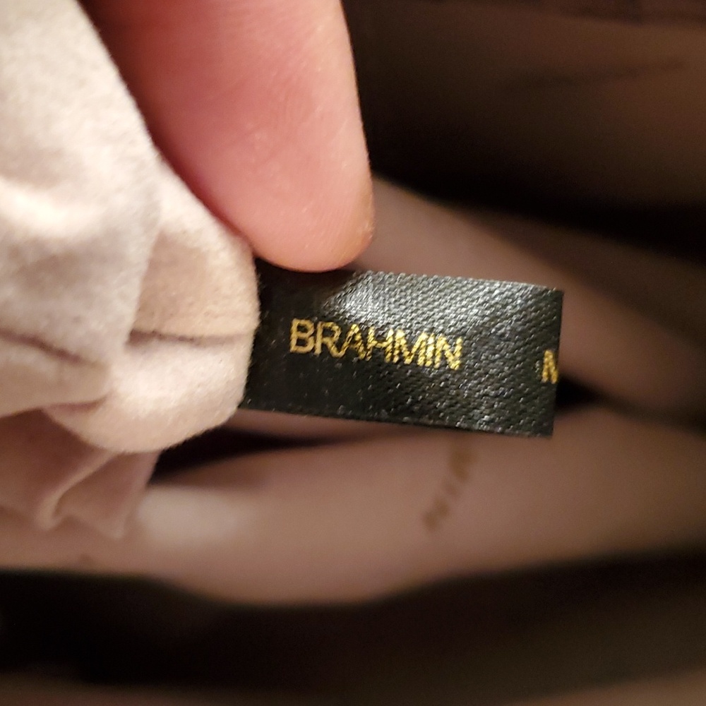 Brahmin Taupe/ Beige Croc bag (sz M) - Picture 10 of 13